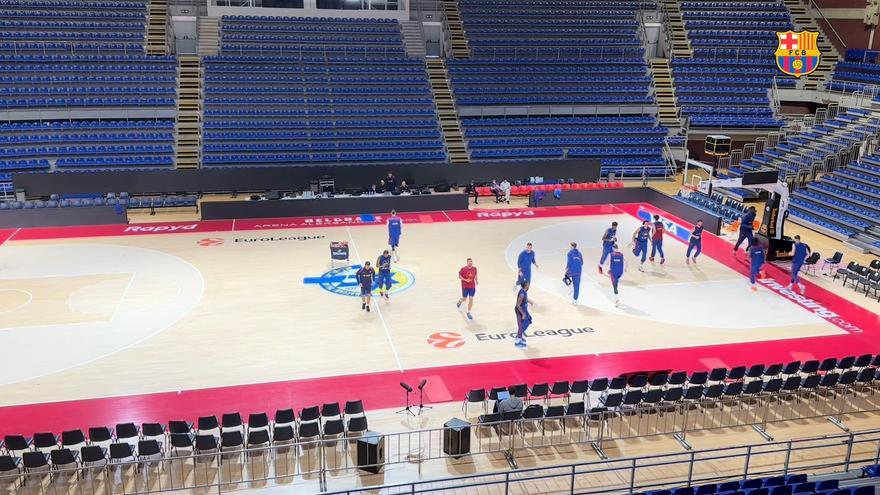 Sesión de tiro para preparar el partido ante el Maccabi Tel Aviv