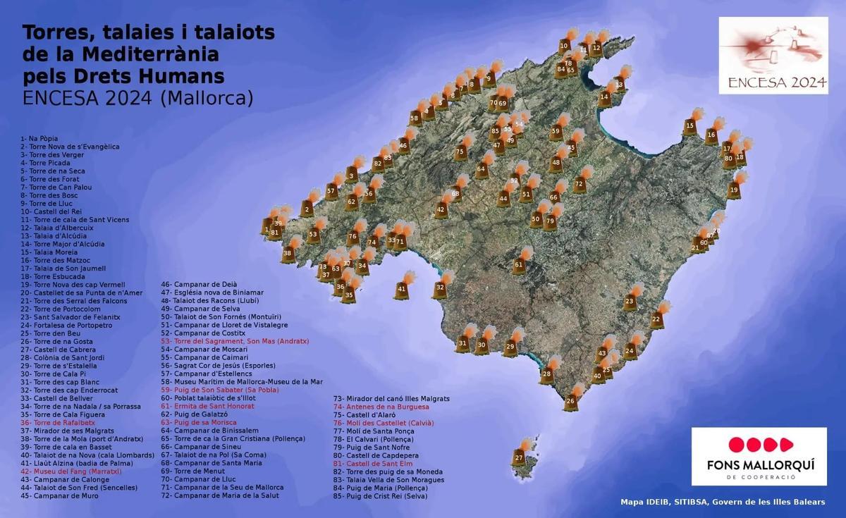Das sind die 84 Orte auf Mallorca, die am Samstag (13.1.) beleuchtet werden.