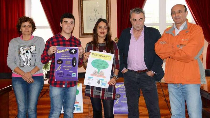 Tere López, Daniel Durán, Silvia Carballo, Pablo Portela y &quot;Seso&quot; Portela ayer en la presentación. // G.N.