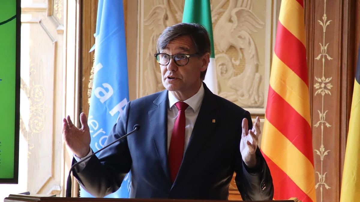 El president de la Generalitat, Salvador Illa, en un acto en Varese, municipio de Lombardía