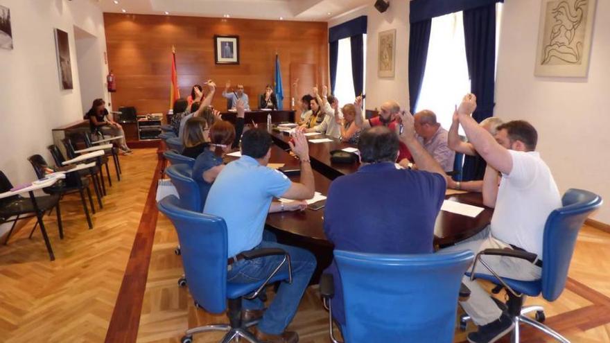 El último Pleno de Cangas del Narcea durante una votación.