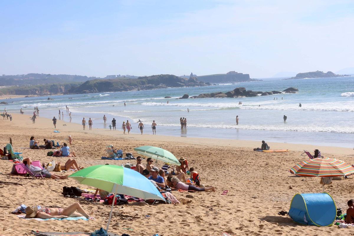 La playa grovense de A Lanzada, ayer.