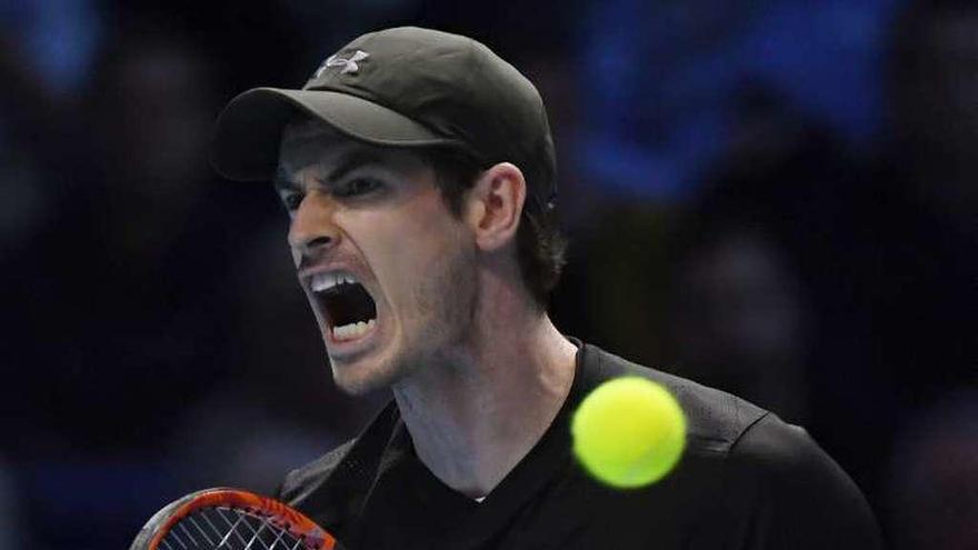 Murray celebra su victoria sobre Djokovic con un grito.