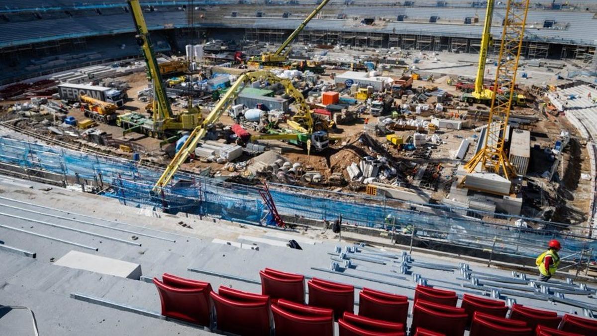 Los primeros asientos instalados en el nuevo Sportify Camp Nou.