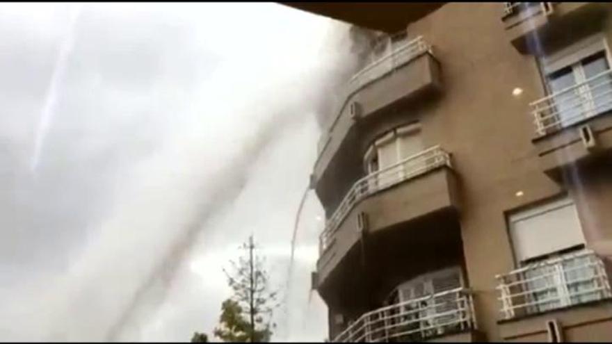 Una tubería revienta en pleno centro de Palma de Mallorca