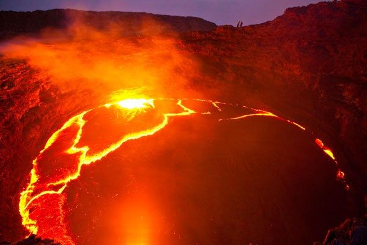 El volcán Erta Ale, en Etiopía, con periodos de gran actividad.