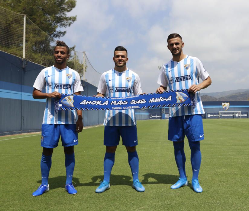 El Málaga CF presenta a Sadiku , González, y Benkhemassa