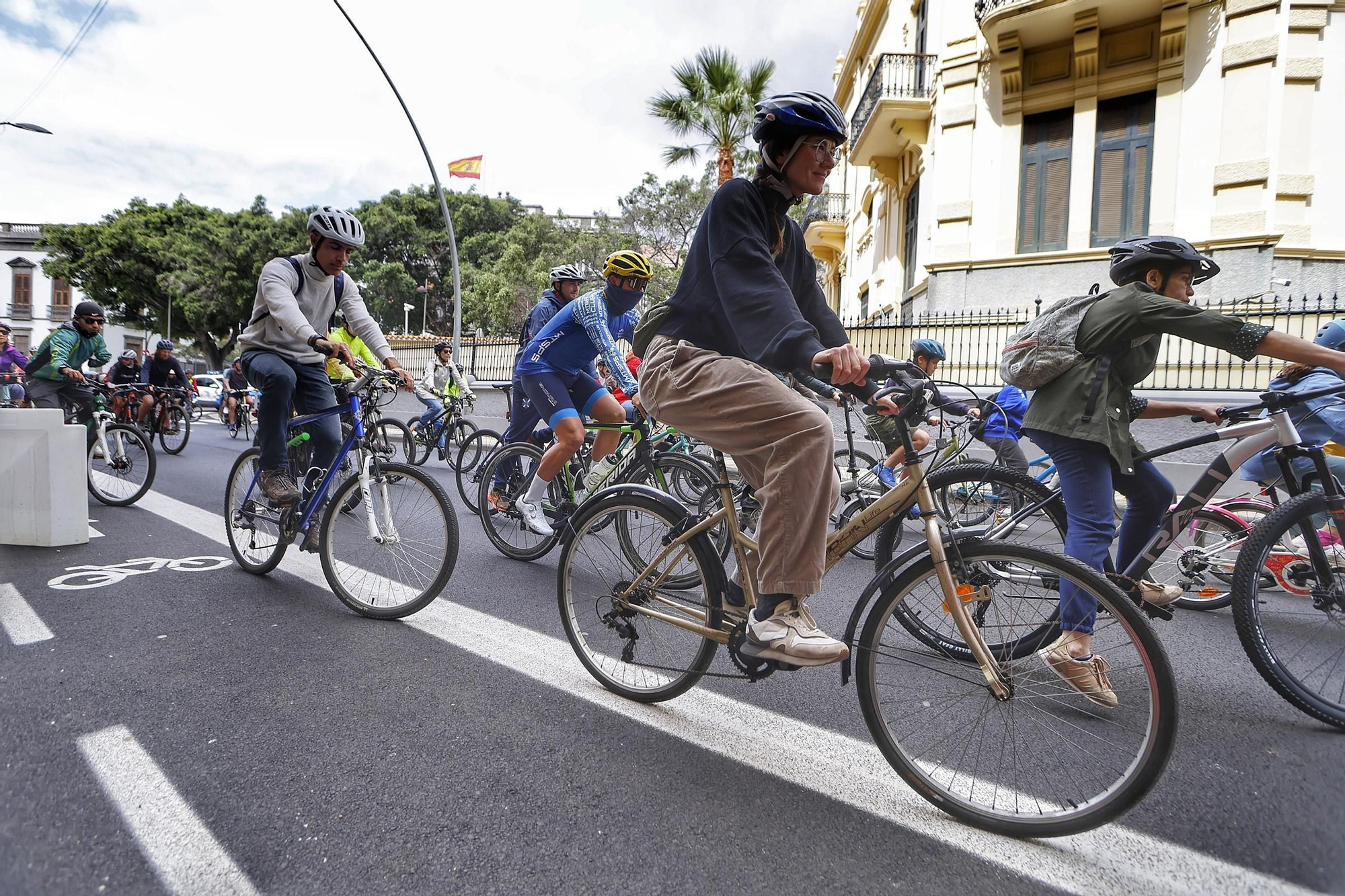 Manifestación a favor de los carriles bicis en Santa Cruz de Tenerife