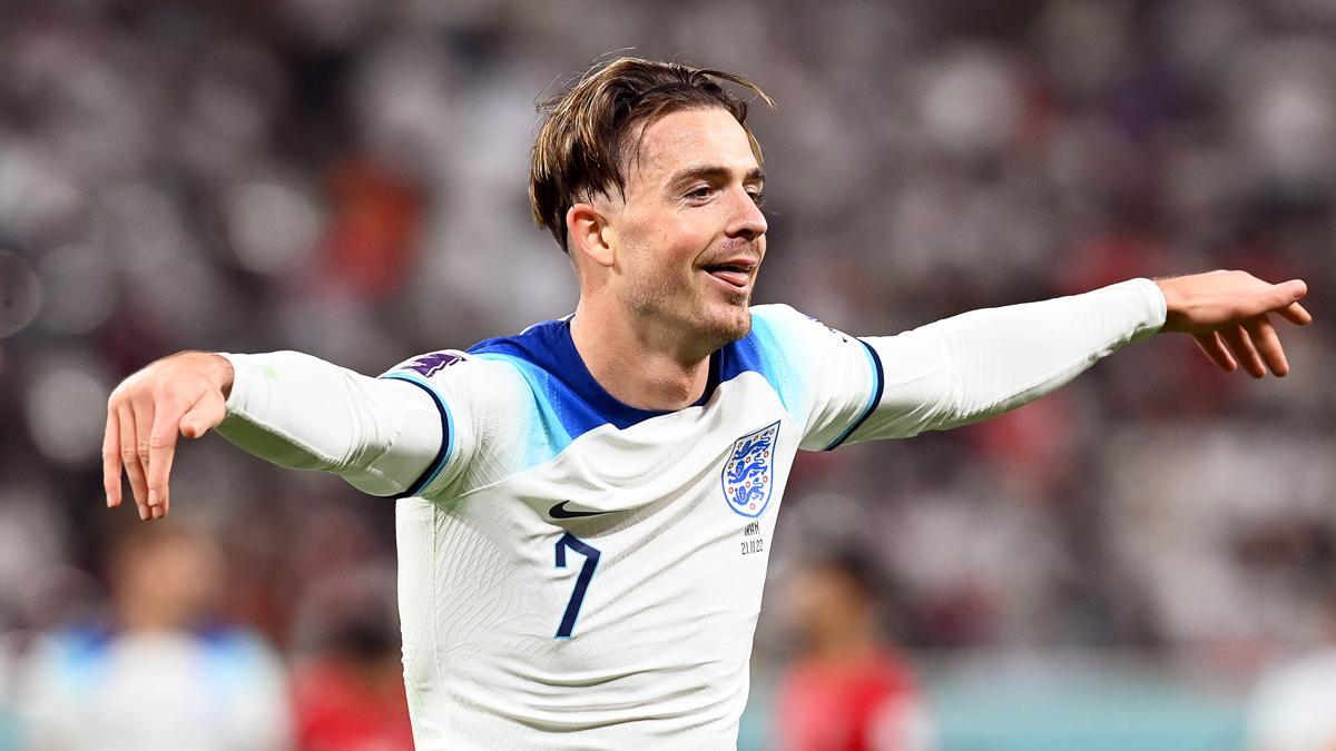 Grealish celebra su gol frente a Irán