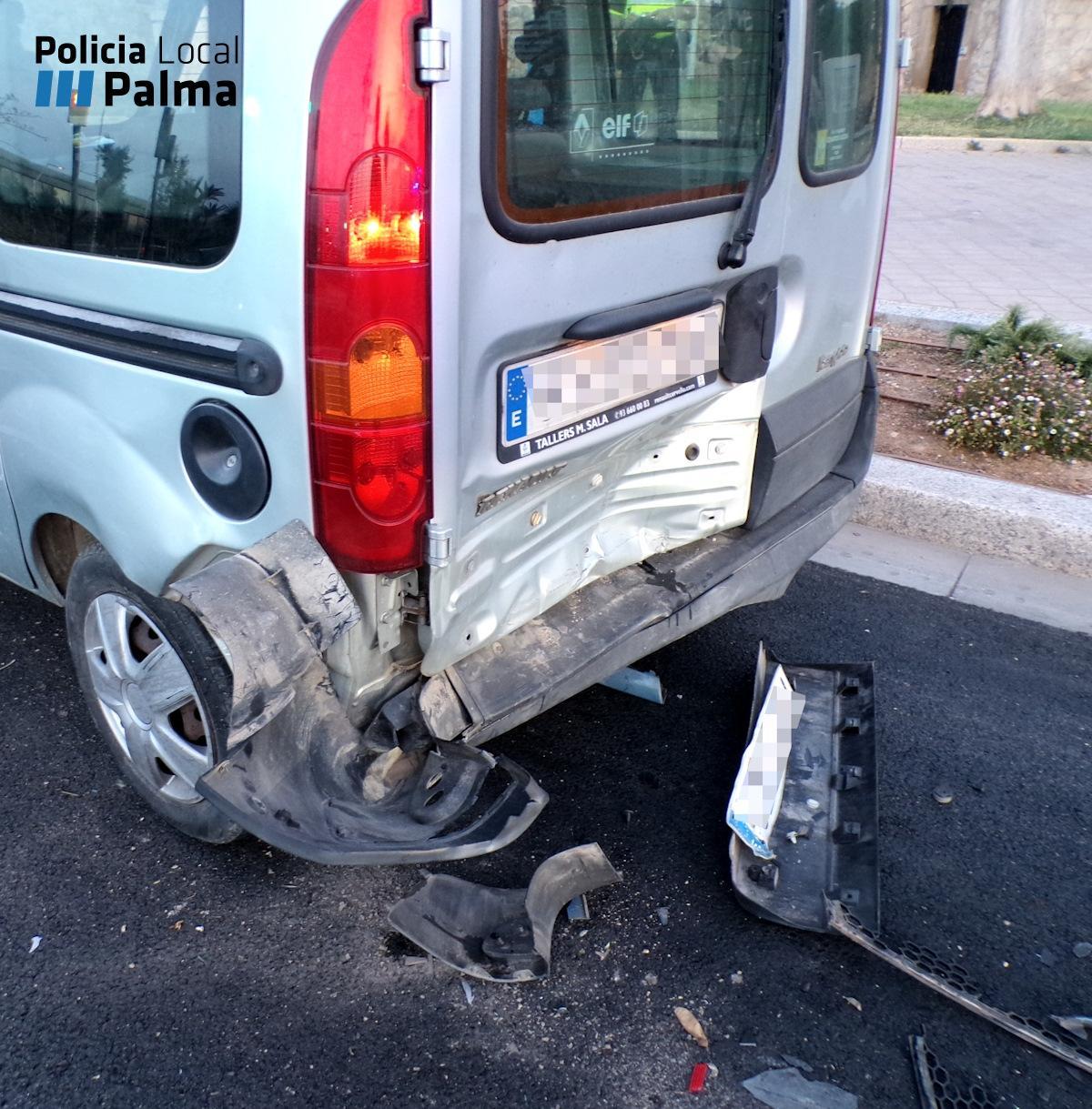 Accidente en Palma: un conductor huye tras triplicar la tasa de alcohol