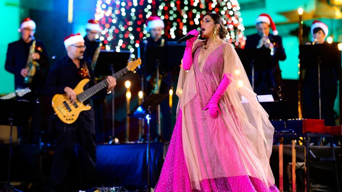 La artista canaria Cristina Ramos durante la edición del año 2022 de 'Christmas Symphony'