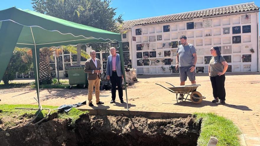 Inicio de los trabajos en el cementerio de San Rafael.