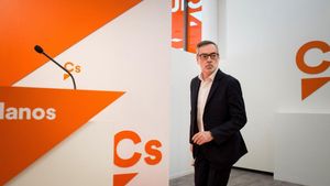 GRAF2413  MADRID  15 01 2018 - El secretario general de Ciudadanos  Cs   Jose Manuel Villegas  ofrece una rueda de prensa sobre actualidad  en la sede de la formacion  EFE  Luca Piergiovanni