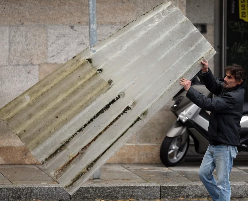 Daños del temporal en Vigo.