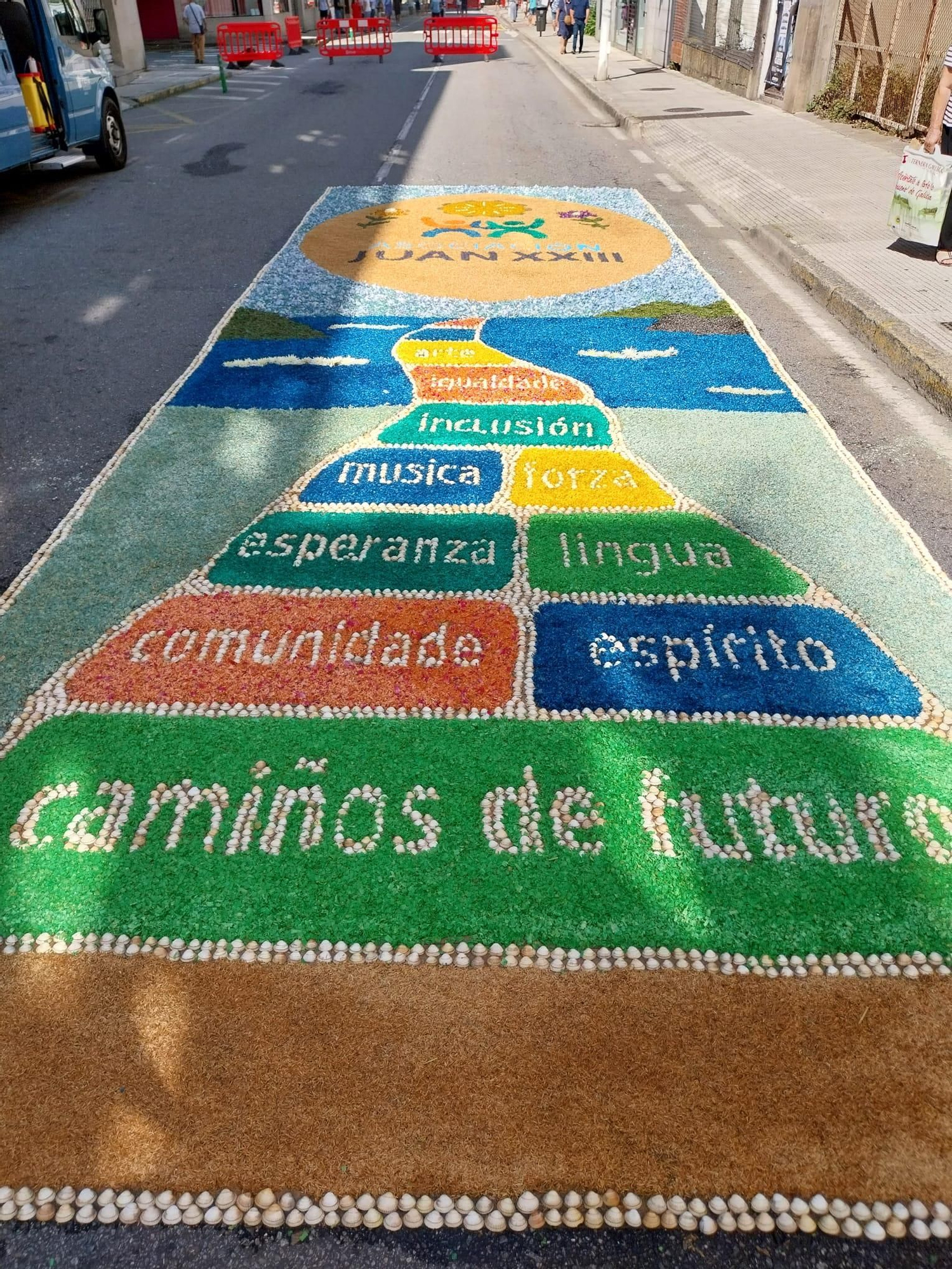 El Corpus en O Morrazo. Alfombras con mensaje