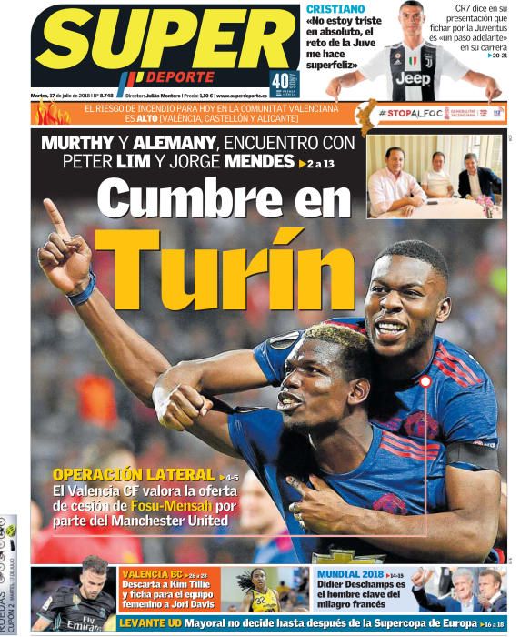 Portada SUPERDEPORTE martes 17 de julio de 2018