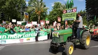 Una marea verde de 48 tractores y unas 3.000 personas grita en Castelló no a las macroplantas solares