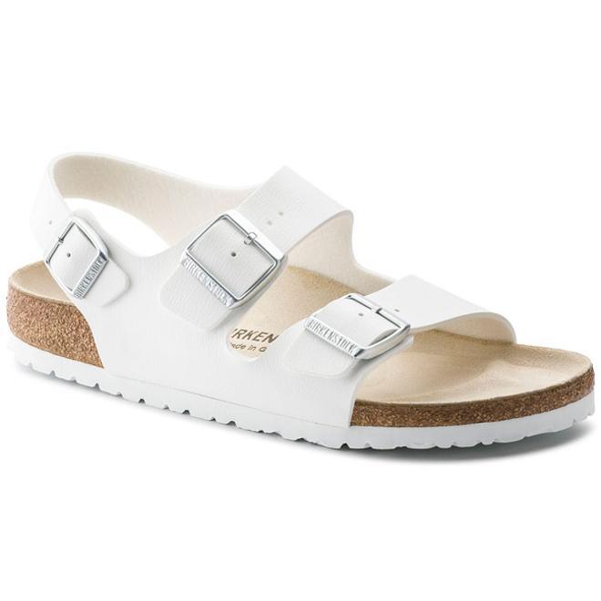 Sandalia en piel blanca, de Birkenstock