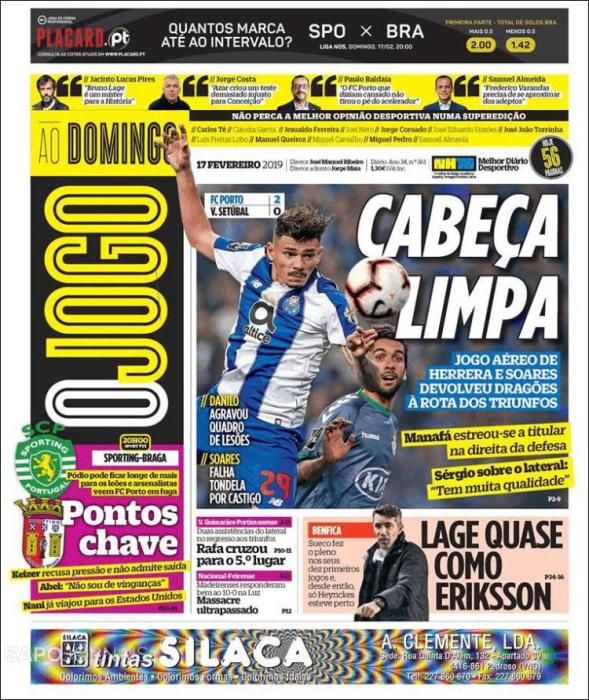 Portada O JOGO domingo 17 de febrero de 2019