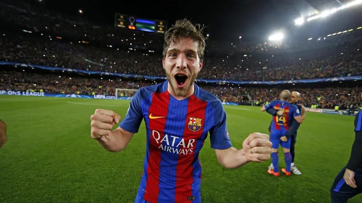 Sergi Roberto celebrando el gol de la remontada ante el PSG