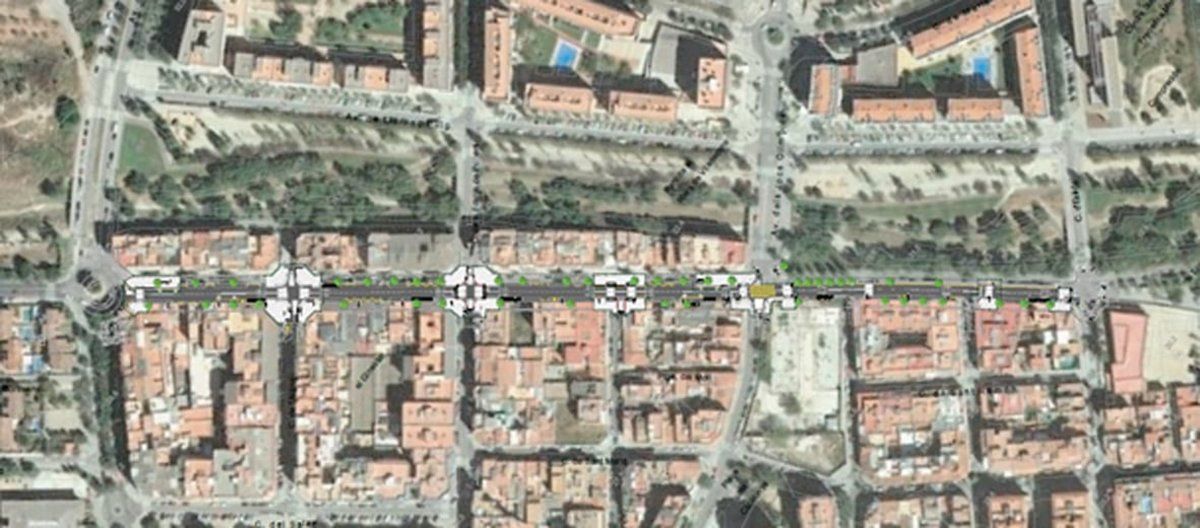 El proyecto incluye mejoras entre la avenida de la Roureda y el cruce con la calle Àngel Aranyó de Viladecans