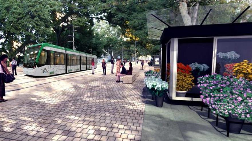 Recreación de cómo sería el paso del metro en superficie por la Alameda