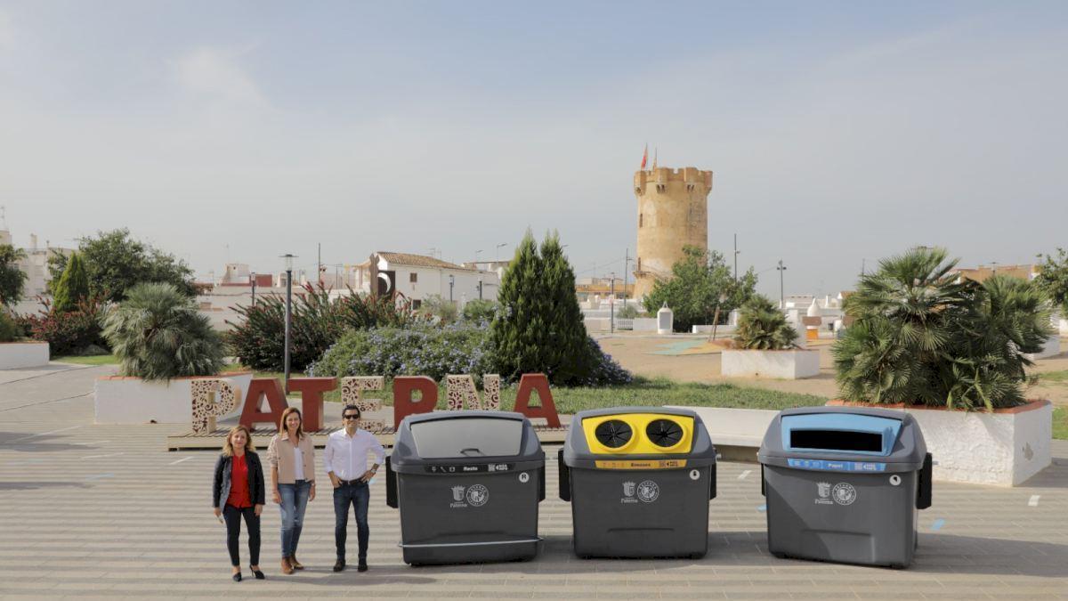 Presentación de la renovación de contendores por el Ayuntamiento de Paterna en una imagen de archivo.