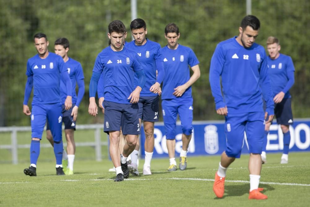 Primer día de Egea en el Oviedo tras su vuelta.