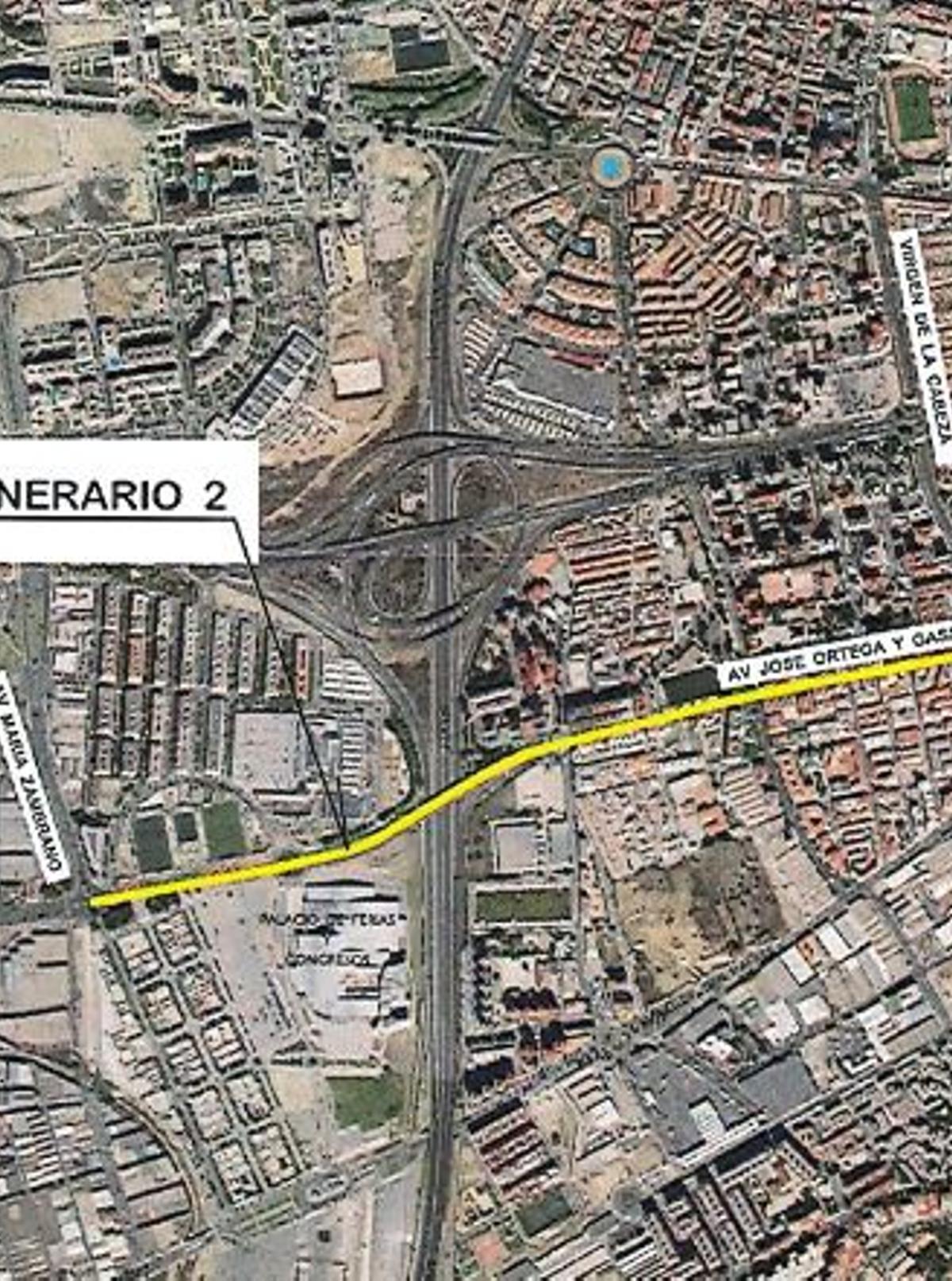 Segundo itinerario, que discurrirá por Ortega y Gasset.