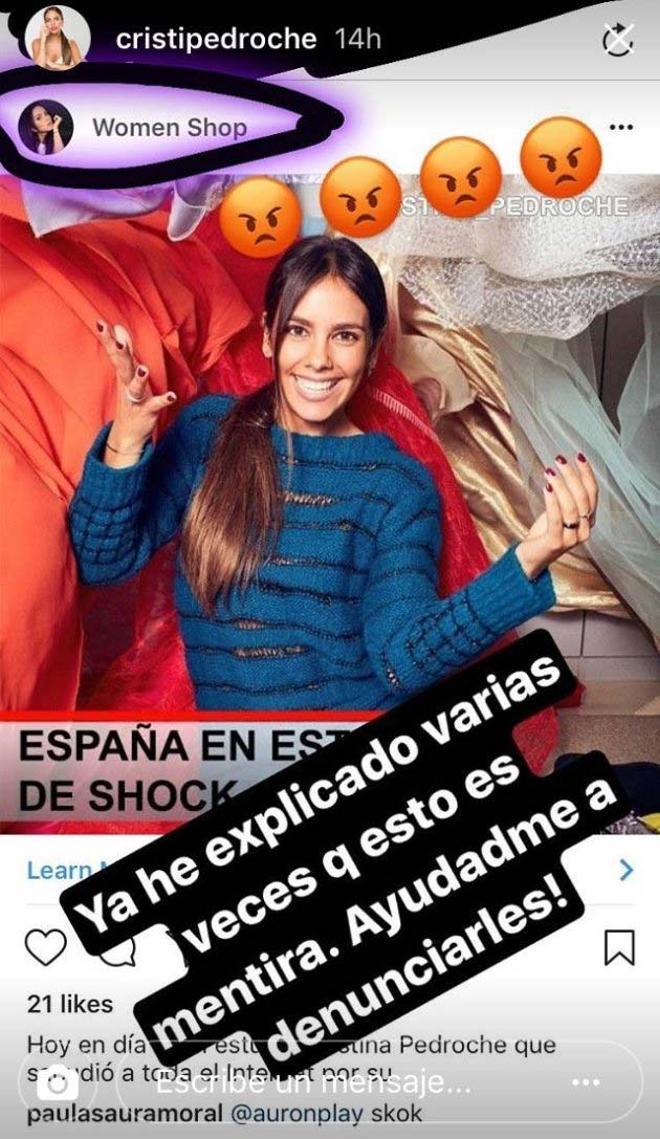 Cristina Pedroche hace un llamamiento para denunciar una marca