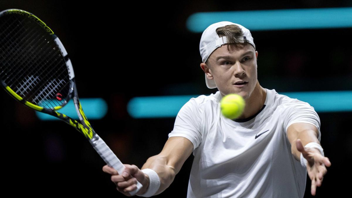 Holger Rune, en un partido del ATP de Rotterdam frente a Román Safiulin