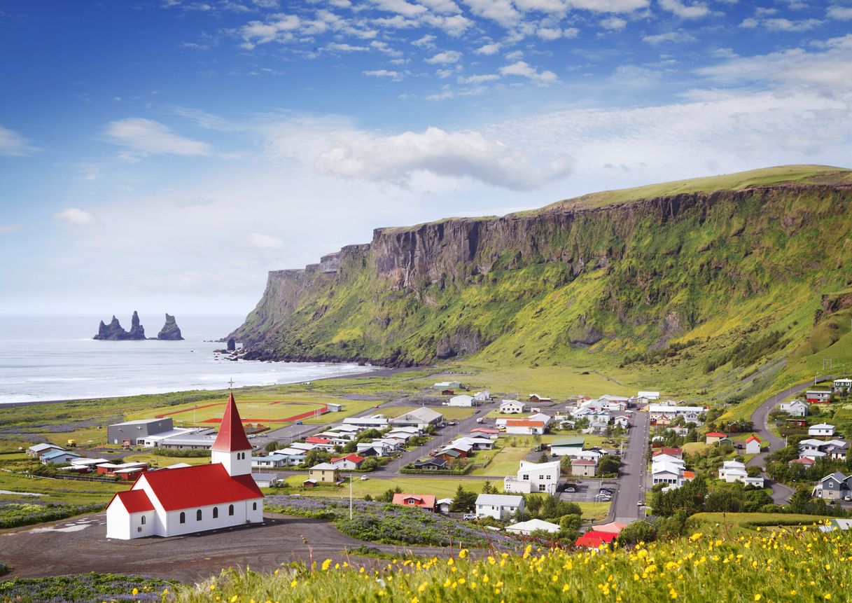 Pueblo Vík í Mýrdal, Islandia.