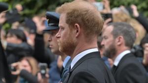 Foto de archivo (19/09/2022).-El príncipe Enrique durante el funeral de Estado por la reina Isabel II en Londres. EFE/EPA/STUART BROCK