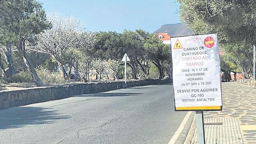 La obra de la carretera de Ingenio a Guayadeque obliga a cortar el tráfico