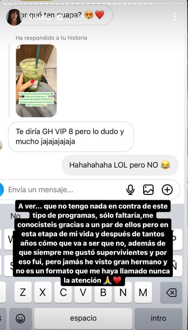 Violeta Mangriñán 'stories' GH VIP