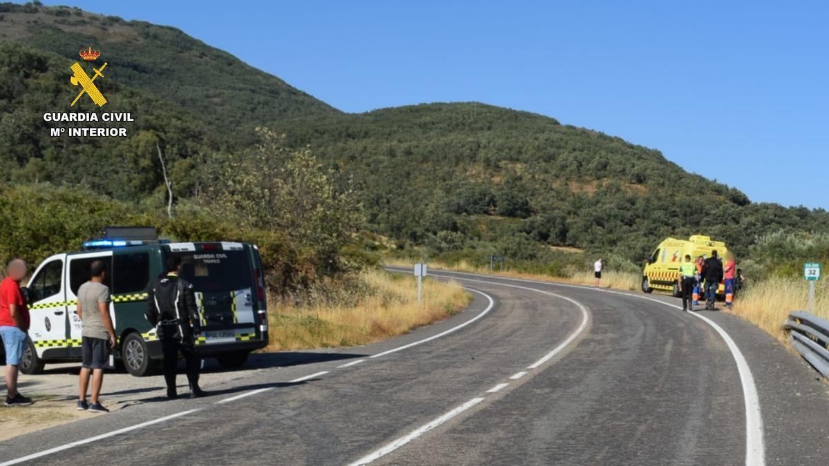 Lugar del siniestro del accidente mortal de Villamiel.