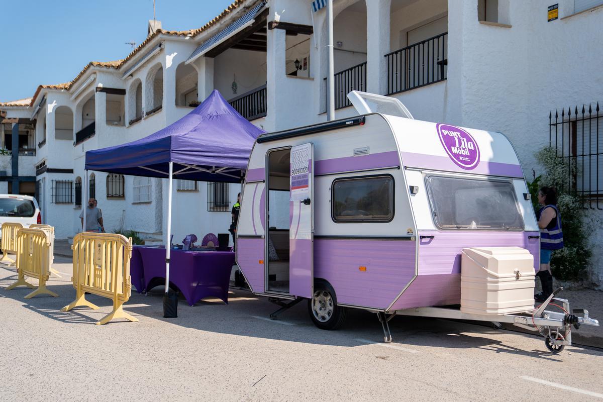 Punto Lila Móvil instalado en Creixell, Tarragona.