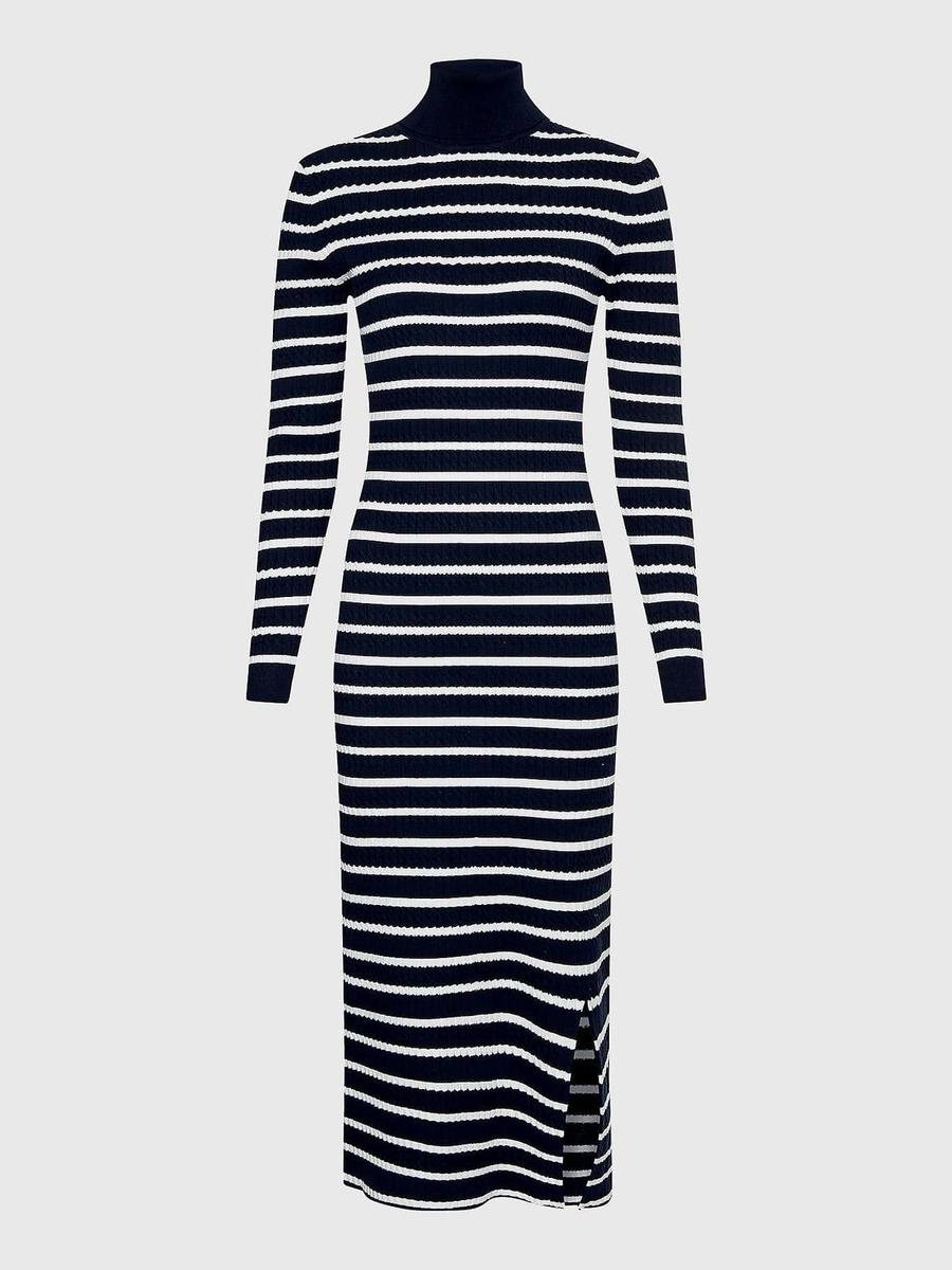 Vestido bodycon de punto trenzado de Tommy Hilfiger