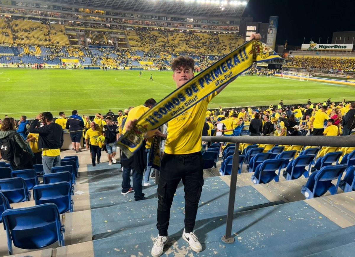 David Ventura en el Estadio de Gran Canaria