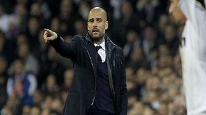 L’entrenador blaugrana, Pep Guardiola, a la sala de premsa després de guanyar 1-2 al Bernabéu.