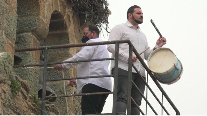 Un momento de la grabación del vídeo en el Castillo de Alba.