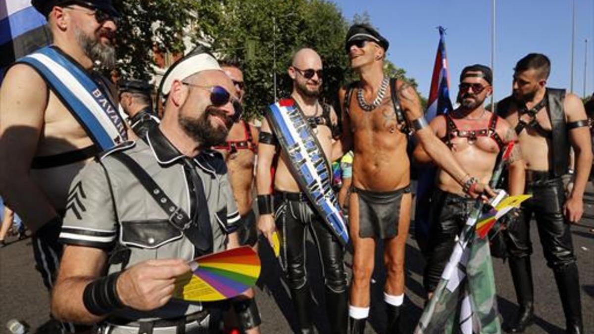 Participantes en la manifestación del Orgullo Gay.