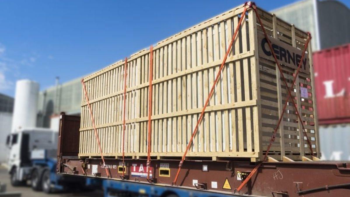 Embalaje de madera a medida para camión fabricado por la empresa Embalajes Enguita.