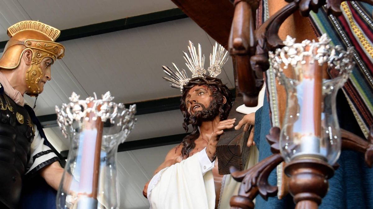 Paso de misterio de la Hermandad de Bendición y Esperanza del Polígono Sur de Sevilla días previos al Viernes de Dolores donde realizará su primera estación de penitencia.