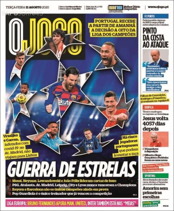 Portada O JOGO martes 11 agosto 2020