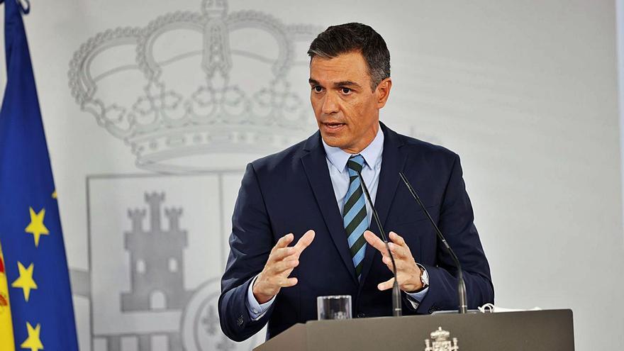 El president del Govern espanyol, Pedro Sánchez, en roda de premsa. | EFE