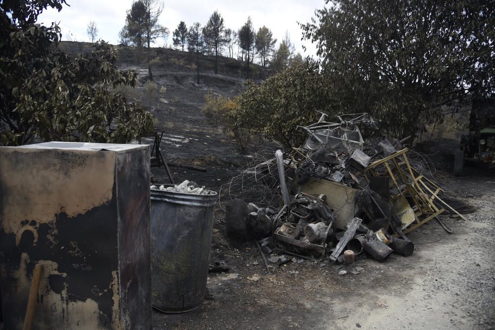 Els habitatges destruïts per les flames