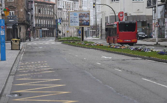 Calles vacías en A Coruña el Día del Padre