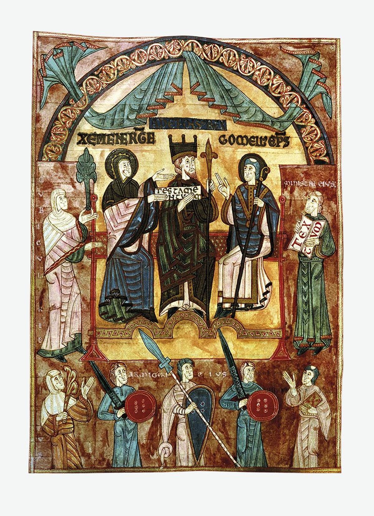 Miniatura del matrimonio real entre Alfonso III y Jimena de Asturias