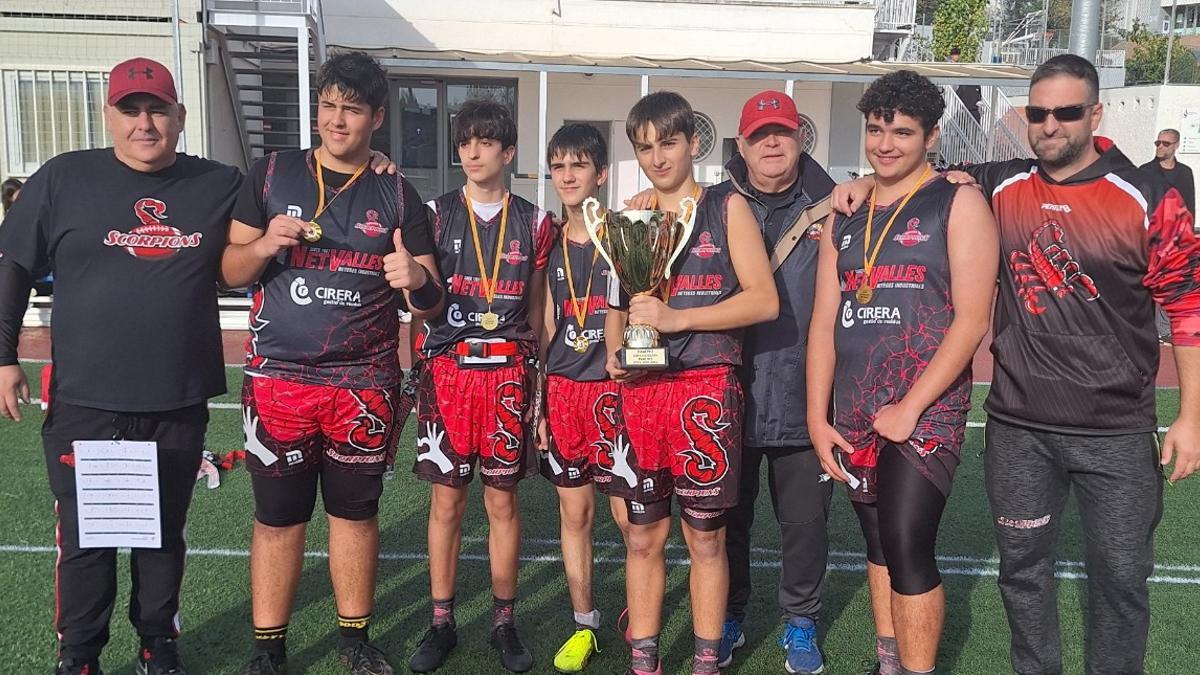 Scorpions i ASB Lynx, campions de les Copes Catalanes Cadet i Benjamí de Futbol Flag